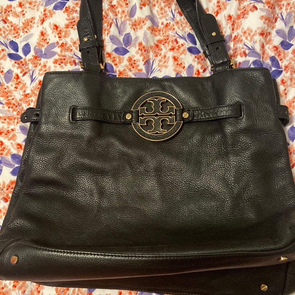 Black leather Tory Burch shoulder bag